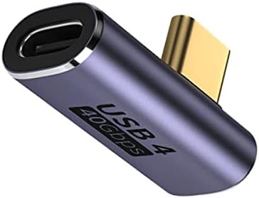 CY 40GBPs USB4 סוג C זכר עד פרופיל נמוך נמוך זווית ימנית 100 וואט נתוני כוח 8K מתאם וידאו עבור USB4.0