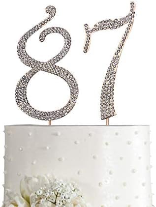 Magjuche Gold 87 טופר עוגת קריסטל, מספר 87 אבני חן 87 טופר עוגת יום הולדת 87, יום הולדת גברים או