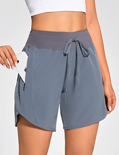 Zuty 7 מכנסיים אתלטים בעלי מותניים גבוהים לנשים המפעילות אימון מכנסיים קצרים ארוכים עם 3 כיסי רוכסן