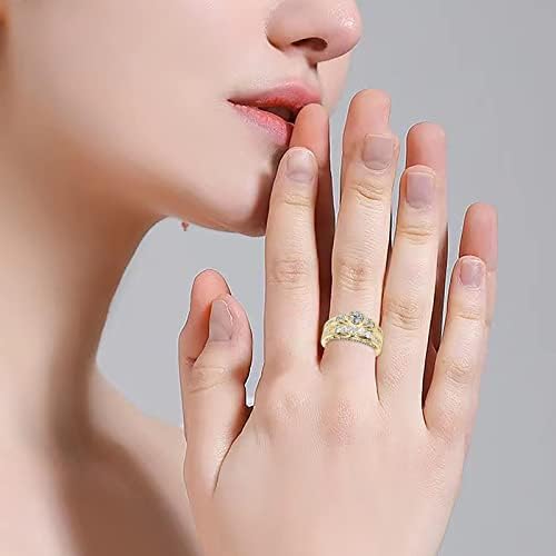 למעלה ולמטה טבעת לבת זוג של טבעת עם יהלומים לנשים תכשיטים פופולרי אביזרי טבעות גודל 14