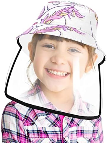 כובע מגן למבוגרים עם מגן פנים, כובע דייג כובע אנטי שמש, גולגולת רטרו פרחים