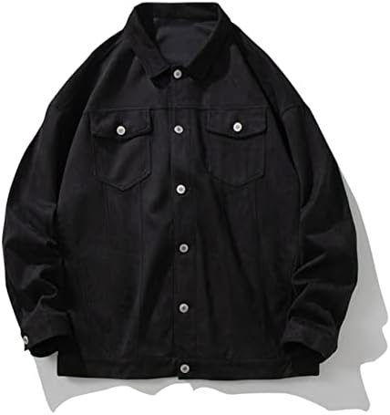 חולצות ז'קטים של Beuu Mens כפתור כושר רופף כיסי מטען טיפת כתף שרוול ארוך פלוס חולצת פלנל בגודל