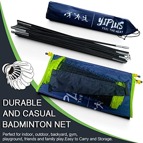 Yiplus badminton net Stand נייד לחצר האחורית, רשת חמוצים ניידת, רשת כדורעף ורשת טניס לרשת חיצונית, מקורה,