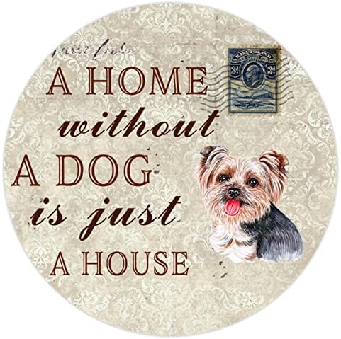 כלב מצחיק מתכת פח שלט בית ללא כלב הוא רק בית כלב עגול בית חיות מחמד שלט עם כלב סרקסטי ציטוט רטרו מתכת הדפסת