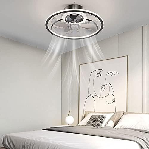 אורות תקרה של מאוורר LED מודרני של Qulaco 48W דק דק לעומק אור תקרה מקורה עם מאווררים מנורת מאוורר אילם
