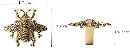 מאחד 2 חבילות פליז זהב ידיות דבורים לארונות ומגירות, ידיות בעלי חיים ומשיכות לשידה