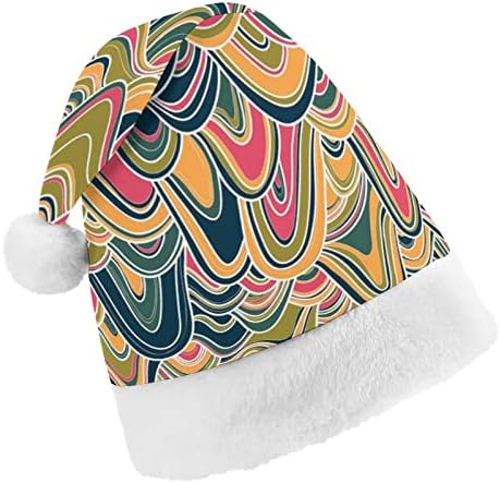 הרי דפוסים קטיפה חג המולד כובע שובב ונחמד סנטה כובעי עם קטיפה ברים ונוחות אוניית חג המולד קישוט