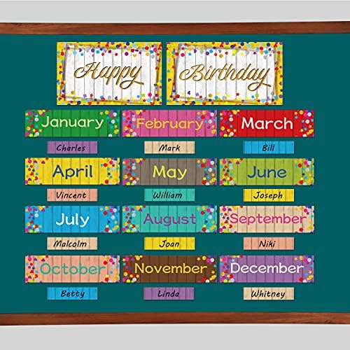 יום הולדת שמח לוח מודעות סט קונפטי צבעוני עץ עיצוב בכיתה קישוט מגזרות עבור בית הספר