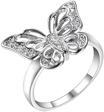 יצירתי נשים זירקון צמיד בעלי החיים פרפר תכשיטי טבעת נישואים טבעת אופנה נסיכת אירוסין טבעת ללא טבעת