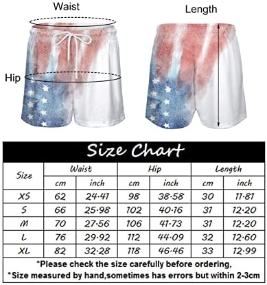מכנסיים קצרים 4 ביולי לנשים מזדמנים של דגל אמריקה מזדמנים מכנסיים קצרים רופפים בכושר מותניים גבוהות טרקלין