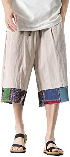 Doslavida Pinen Pinen Harem Capri מכנסיים רופפים כושר יוגה חוף מכנסיים קצרים מותניים אלסטיים רגל רחבה מכנסיים קצוצים