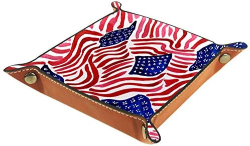 Lorvies ארהב דגל דגל עיצוב הדפסים של יולי עצמאות מפסיקים כחולים לבנים אמריקאים דגל אמריקה דגל אמנות קופסאות