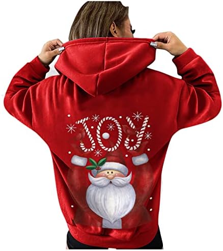 Beuu חג המולד מצחיק איילים מצחיקים מעילים מעילים, סווטשירטים לחג המולד לנשים סוודר שרוול ארוך