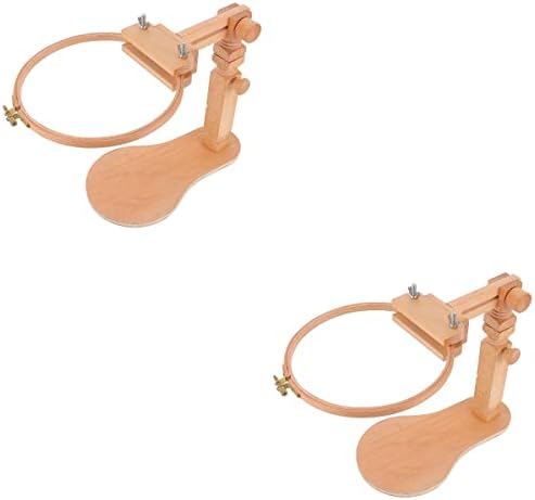 2 יחידות עץ רקמת בעל צלב מתלה רקמת מסגרת סטנד רקמת חישוק מחזיק רקמת אספקת שולחן עבודה סטנד ריבוי כלים