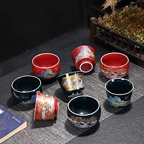 מערך ארבעה חלקים של MQJZSH של כוסות תה יפניות סיניות, דפוסים מעודנים, כוסות שידוך, כוסות תה פרחים,