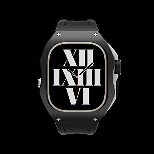 BIK RM MOD KIT מארז מתכת טיטניום + פס גומי פלואור עבור Apple Watch Ultra 49 ממ Sport Sport Fluororebber