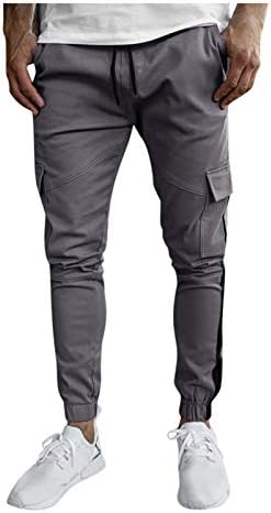 מכנסי רץ של Fsahjkee Mens, מכנסי טרנינג שנראים כמו ג'ינס, מכנסי מפוצל מחודדים של Airoft מכנסיים