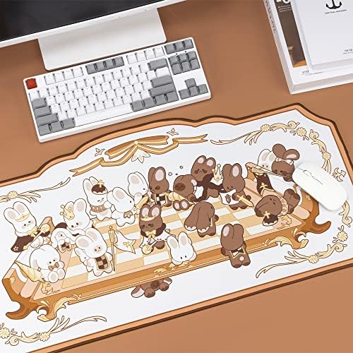 כרית עכבר חמודה של יוקור כרית עכבר משחק גדולה, מחצלת שולחן בסיס בסיסית נקייה נקייה ללא החלקה, כרית עכבר מקלדת מורחבת