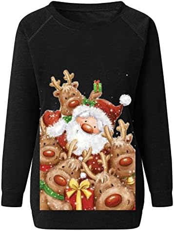 נשים מכוער חג המולד דק סווטשירט במצוקה היפ הופ סוודר חולצות ארוך שרוול חולצת טי לנשים