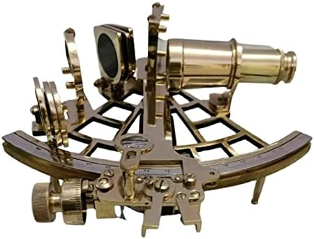 פליז עתיק כלי ניווט סקסטנט סקסטנט ימי סקסטנט מוצק זהב פליז ספינה אסטרולבה ניווט מכשיר מנגנון