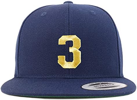 טרנדי הלבשה חנות מספר 3 זהב חוט שטוח ביל סנאפבק בייסבול כובע