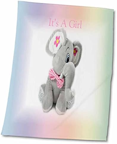 הדפס 3 דרוז של ילדה עם פיל תינוקות על שיפוע פסטל - מגבות