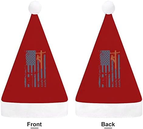 בלם דגל קטיפה חג המולד כובע שובב ונחמד סנטה כובעי עם קטיפה ברים ונוחות אוניית חג המולד קישוט