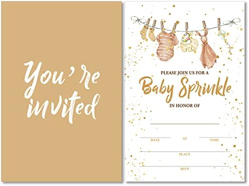 Boho Baby Sples הזמנות עם מעטפות סט של 20 בגדי תינוק