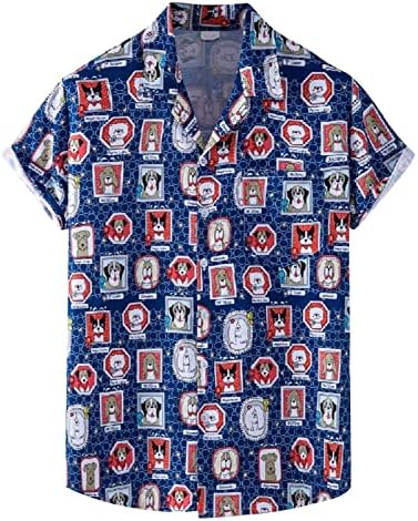 חולצות 6x לגברים באופנה גדולה וגבוהה כפתור מזדמן של גברים בהוואי הדפס פסים חוף חוף חולצה שרוול קצר חולצה