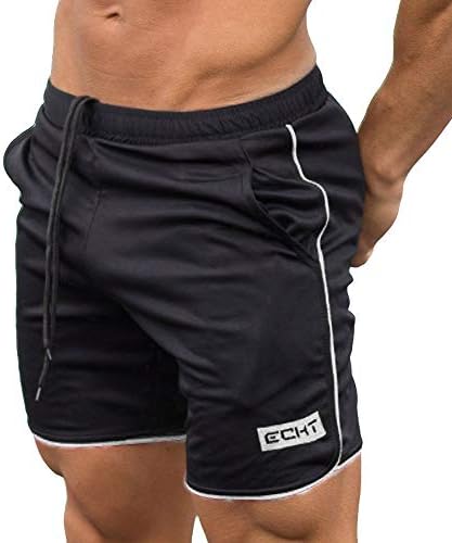מכנסיים קצרים לגברים אימון קיץ מזדמן המריץ מכנסיים קצרים קלים מכנסיים אתלטיים נושמים מכנסיים קצרים עם כיסים משיכה