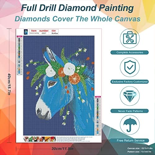 ערכות ציור יהלומים של סטטנטה למבוגרים 5D Diy Diamond Art Craft צבע עם מקדחה עגולה מלאה לעיצוב קיר ביתי חמור