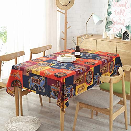 הביאו פשתן כותנה מרובעת אופנה תרבות המאיה מודפסת מפת שולחן רחיץ בציר מלבני ארוחת ערב בד שולחן פיקניק