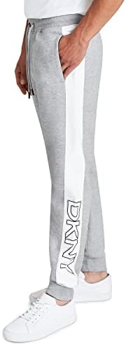 מכנסי טרנינג לגברים של DKNY - מכנסי ג'וג'ר פליס קל משקל עם כיסים