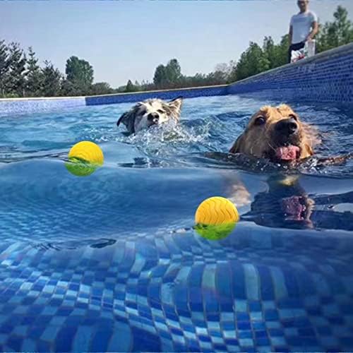 Rhohwode כלבים אינטראקטיביים כדור חבל, צעצוע של כדורי כלבים צפים לעיסות אגרסיביות גדולות/בינוניות, צעצועי