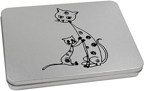 Azeeda 'חתול וחתלתול' מתכת צירים מכתבים פח / קופסת אחסון