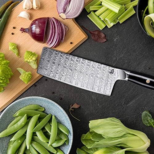 סכין קליבר בשר ירקות טואו 7 אינץ 'וסכין סנטוקו 7 אינץ' אוס-8 פלדה יפנית עם ידית גרם 10-סדרת פלקון עם קופסת