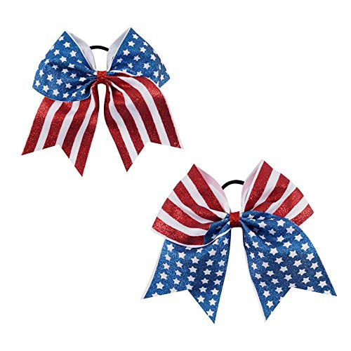 יום העצמאות לעודד קשת פטריוטית מעודדת שיער קשתות אמריקה דגל קשתות ג 'יי. אייץ 'אייץ' 36
