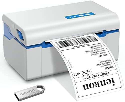 מדפסת תוויות משלוח של Ienron, מדפסת תווית 4x6 עבור חבילות משלוח תואמות ל- Shopify, , Etsy, eBay, UPS,