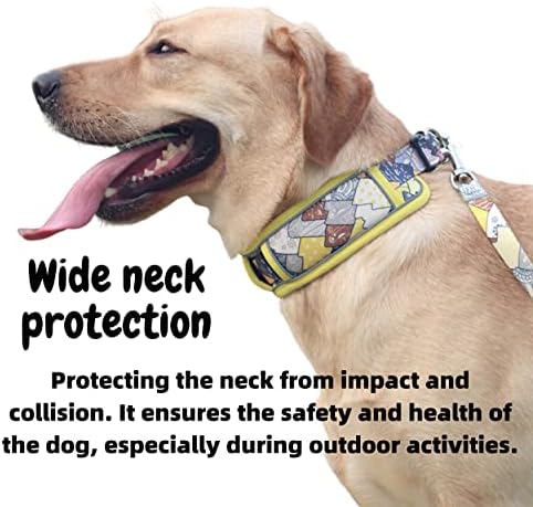 צווארון כלבים עם עיצוב מודפס אופנתי, טבעות D כפולות חזקות, אבזם שחרור מהיר, הגנה מפני צוואר רחב, רשת