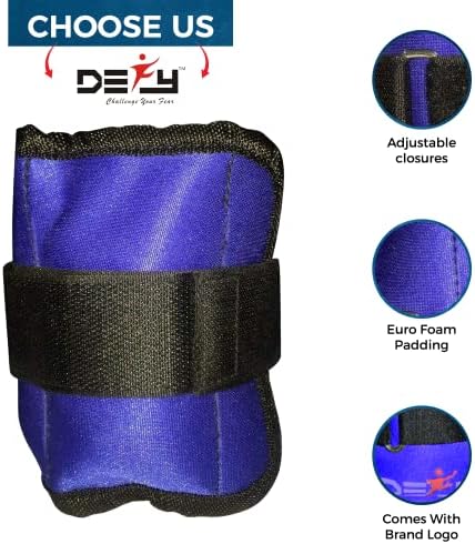 Defy 1 זוג משקולות קרסול רצועות מתכווננות לנשים גברים ילדים, משקולות שורש כף היד לחדר כושר,
