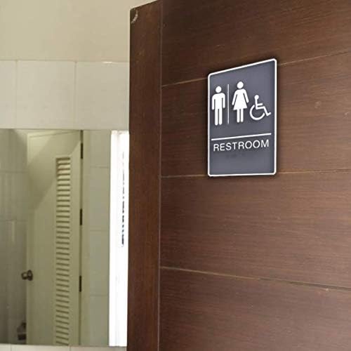 Bebarley Self Stake Self Ada Braille Unisex Signs Mokets עם קלטת 3M דו צדדית לכפול לחדר אמבטיה משרדי