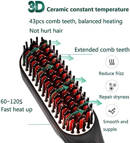 מברשת יישור שיער אבהי יוני ומקרלר רטוב ויבש עם טמפרטורה אוטומטית כבויה טמפרטורה מתכווננת אנטי-סקאלד