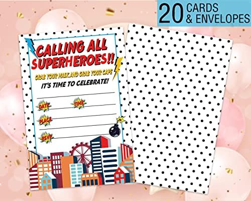 Goxfoc מתקשר לכל גיבורי העל בנים לילדים הזמנות למסיבת יום הולדת עם מעטפות 20 חבילות, חברים לילדים בנים מסיבת