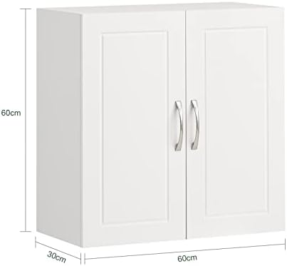 האוטי 231-וו, ארון קיר אמבטיה למטבח לבן, מוסך או ארון אחסון קיר לחדר כביסה, סטיפל לבן, ארון אמבטיה מגדל פשתן,