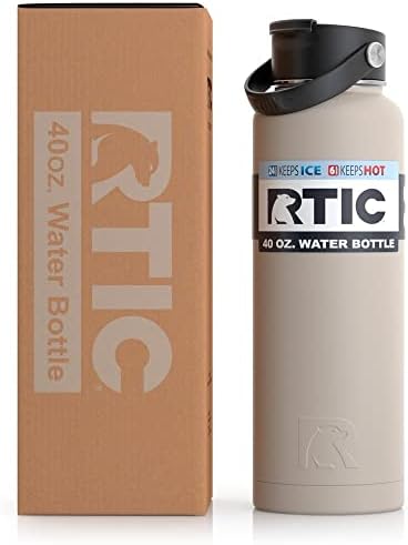 RTIC 40 גרם בקבוק מבודד ואקום, מתכת נירוסטה בידוד קיר כפול, בקבוק תרמוס חוזר ונטול BPA ללא דליפה