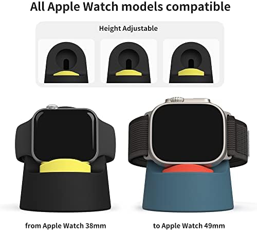 עמדת מטען מתכווננת לגובה עבור Apple Watch Ultra, Sinjimoru Silicone Station Dock עבור Apple Watch