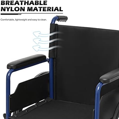 כיסא גלגלים קל משקל עם מושב רחב 18 אינץ', כיסא הובלה מתקפל כיסא גלגלים נייד עם גלגלי פו מג 24 לשימוש