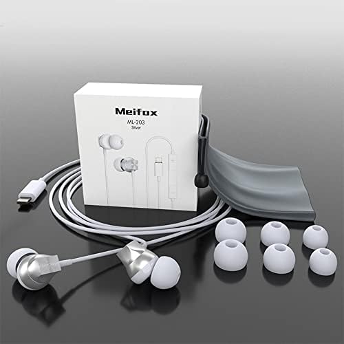 אוזניות ברק של Meifox לאייפון, אוזניות נהג הפחתת רעש דינאמיות מרובעות, אוזניות קווית מוסמכות