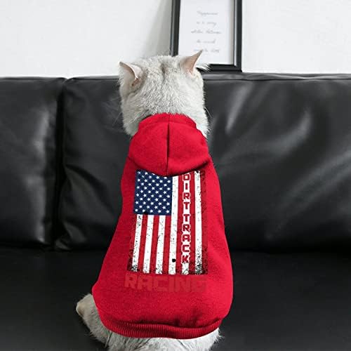 דגל אמריקה דגל אמריקאי מירוץ דגל אמריקאי בהתאמה אישית קפוצ'ונים עם כלב חיות מחמד רך בגדי כלבים נעימים נושמים