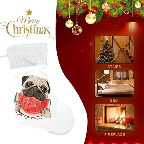 גרבי חג המולד של Alaza מצחיק פוג פוג כלב אבטיח קלאסי קלאסי מותאם אישית קישוטי גרב גדולים לעיצוב